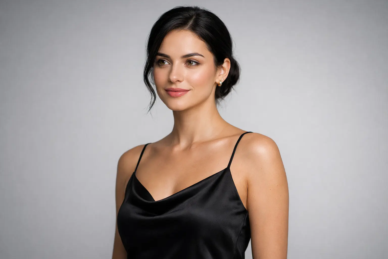 Elegant Studio Portrait of a Confident Young Woman